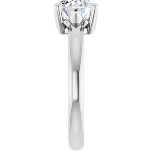 14K X1 White Gold 9x7 mm Oval Ring Mounting – image 7