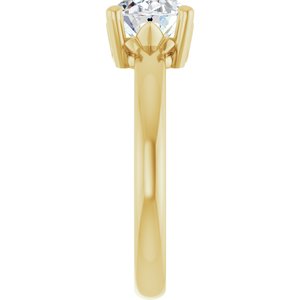 18K Yellow Gold 9x7 mm Oval Ring Mounting – image 7