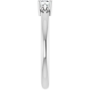 10K X1 White Gold 4.5x3 mm Emerald Ring Mounting – image 7