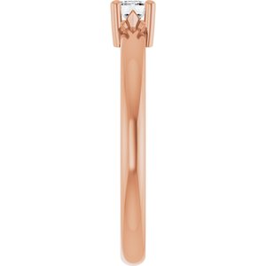 14K Rose Gold 4.5x3 mm Emerald Ring Mounting – image 7