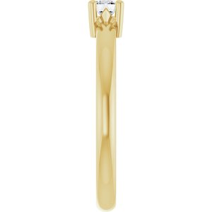 14K Yellow Gold 4.5x3 mm Emerald Ring Mounting – image 7