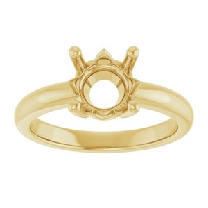 18K Yellow Gold 8 mm Round Ring Mounting – image 6