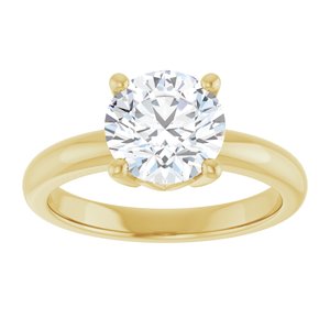 18K Yellow Gold 8 mm Round Ring Mounting – image 5