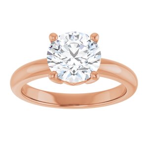 18K Rose Gold 8 mm Round Ring Mounting – image 5