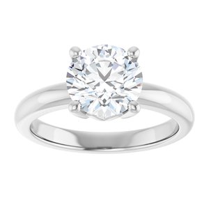 18K X1 White Gold 8 mm Round Ring Mounting – image 5