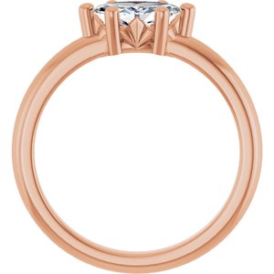 14K Rose Gold 8x4 mm Marquise Ring Mounting – image 3