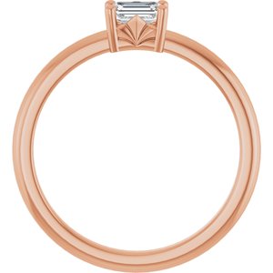 18K Rose Gold 4.5x3 mm Emerald Ring Mounting – image 3