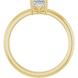 14K Yellow Gold 4.5x3 mm Emerald Ring Mounting – image 3