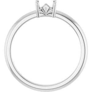 10K White Gold 4.5x3 mm Emerald Ring Mounting – image 4