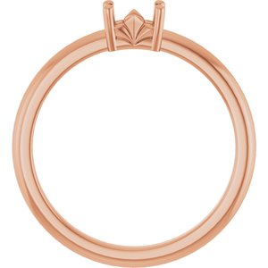 18K Rose Gold 4.5x3 mm Emerald Ring Mounting – image 4