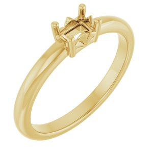 14K Yellow Gold 4.5x3 mm Emerald Ring Mounting – image 2