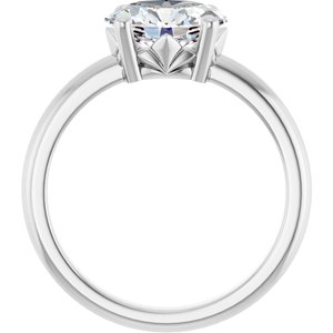 18K X1 White Gold 9x7 mm Oval Ring Mounting – image 3