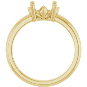 18K Yellow Gold 9x7 mm Oval Ring Mounting – image 4