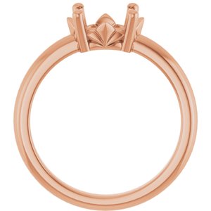 18K Rose Gold 9x7 mm Oval Ring Mounting – image 4