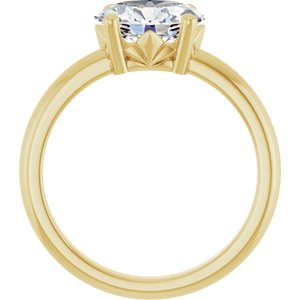 18K Yellow Gold 9x7 mm Oval Ring Mounting – image 3