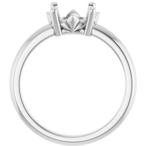 18K Palladium White Gold 9x7 mm Oval Ring Mounting – image 4