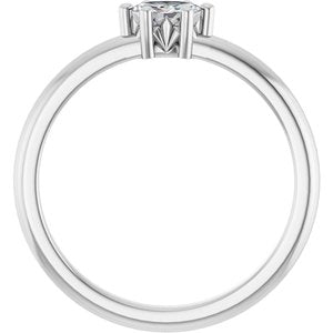 18K Palladium White Gold 5x3 mm Marquise Ring Mounting – image 3