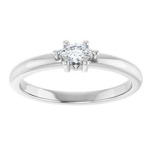 18K Palladium White Gold 5x3 mm Marquise Ring Mounting – image 5
