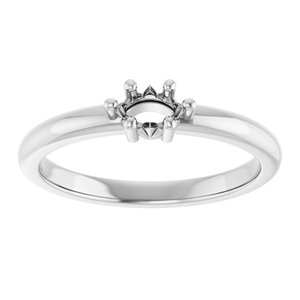 18K Palladium White Gold 5x3 mm Marquise Ring Mounting – image 6