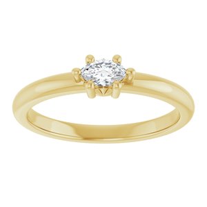 18K Yellow Gold 5x3 mm Marquise Ring Mounting – image 5