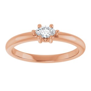 10K Rose Gold 5x3 mm Marquise Ring Mounting – image 5