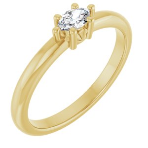 18K Yellow Gold 5x3 mm Marquise Ring Mounting