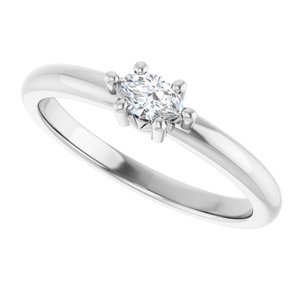 18K X1 White Gold 5x3 mm Marquise Ring Mounting – image 8