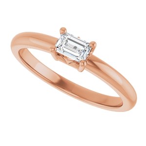 10K Rose Gold 4.5x3 mm Emerald Ring Mounting – image 8