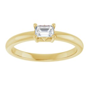 14K Yellow Gold 4.5x3 mm Emerald Ring Mounting – image 5