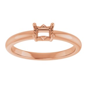 10K Rose Gold 4.5x3 mm Emerald Ring Mounting – image 6