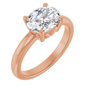 14K Rose Gold 9x7 mm Oval Ring Mounting