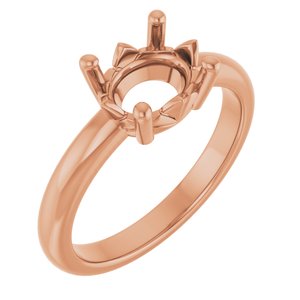 14K Rose Gold 9x7 mm Oval Ring Mounting – image 2