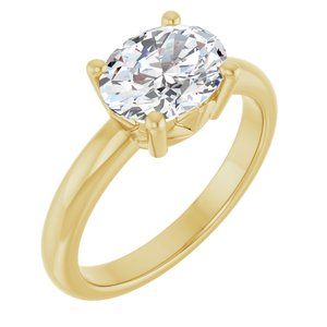 18K Yellow Gold 9x7 mm Oval Ring Mounting