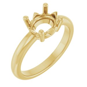 10K Yellow Gold 9x7 mm Oval Ring Mounting – image 2