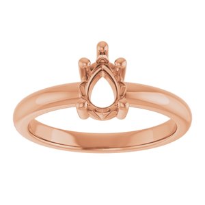 18K Rose Gold 7x5 mm Pear Ring Mounting – image 6