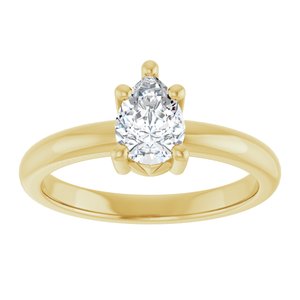 14K Yellow Gold 7x5 mm Pear Ring Mounting – image 5