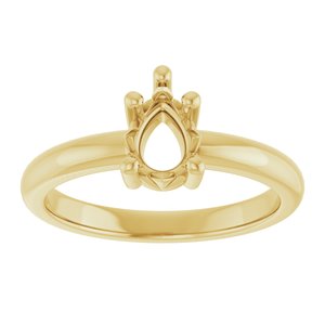 10K Yellow Gold 7x5 mm Pear Ring Mounting – image 6