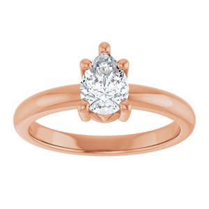 14K Rose Gold 7x5 mm Pear Ring Mounting – image 5