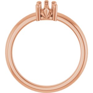 10K Rose Gold 7x5 mm Pear Ring Mounting – image 4