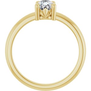 10K Yellow Gold 7x5 mm Pear Ring Mounting – image 3