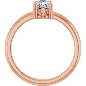 18K Rose Gold 7x5 mm Pear Ring Mounting – image 3