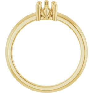 18K Yellow Gold 7x5 mm Pear Ring Mounting – image 4