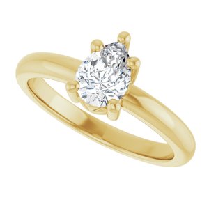 10K Yellow Gold 7x5 mm Pear Ring Mounting – image 8