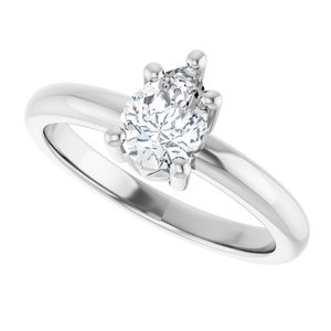 14K White Gold 7x5 mm Pear Ring Mounting – image 8