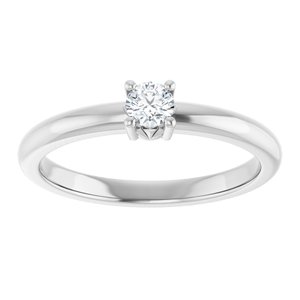 18K Palladium White Gold 3.4 mm Round Ring Mounting – image 5
