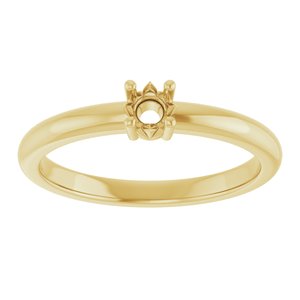14K Yellow Gold 3.4 mm Round Ring Mounting – image 6