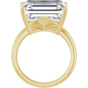 10K Yellow Gold 15x13 mm Emerald Ring Mounting – image 3