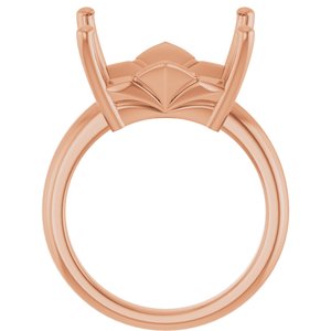 10K Rose Gold 15x13 mm Emerald Ring Mounting – image 4