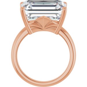 10K Rose Gold 15x13 mm Emerald Ring Mounting – image 3