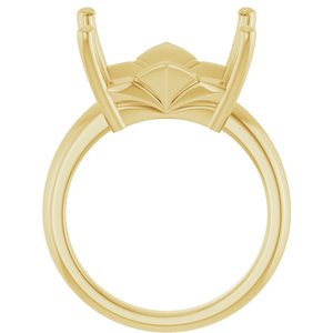 10K Yellow Gold 15x13 mm Emerald Ring Mounting – image 4
